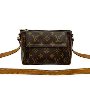 LOUIS VUITTON Authentic Brown Monogram Leather Pochette Shoulder Bag